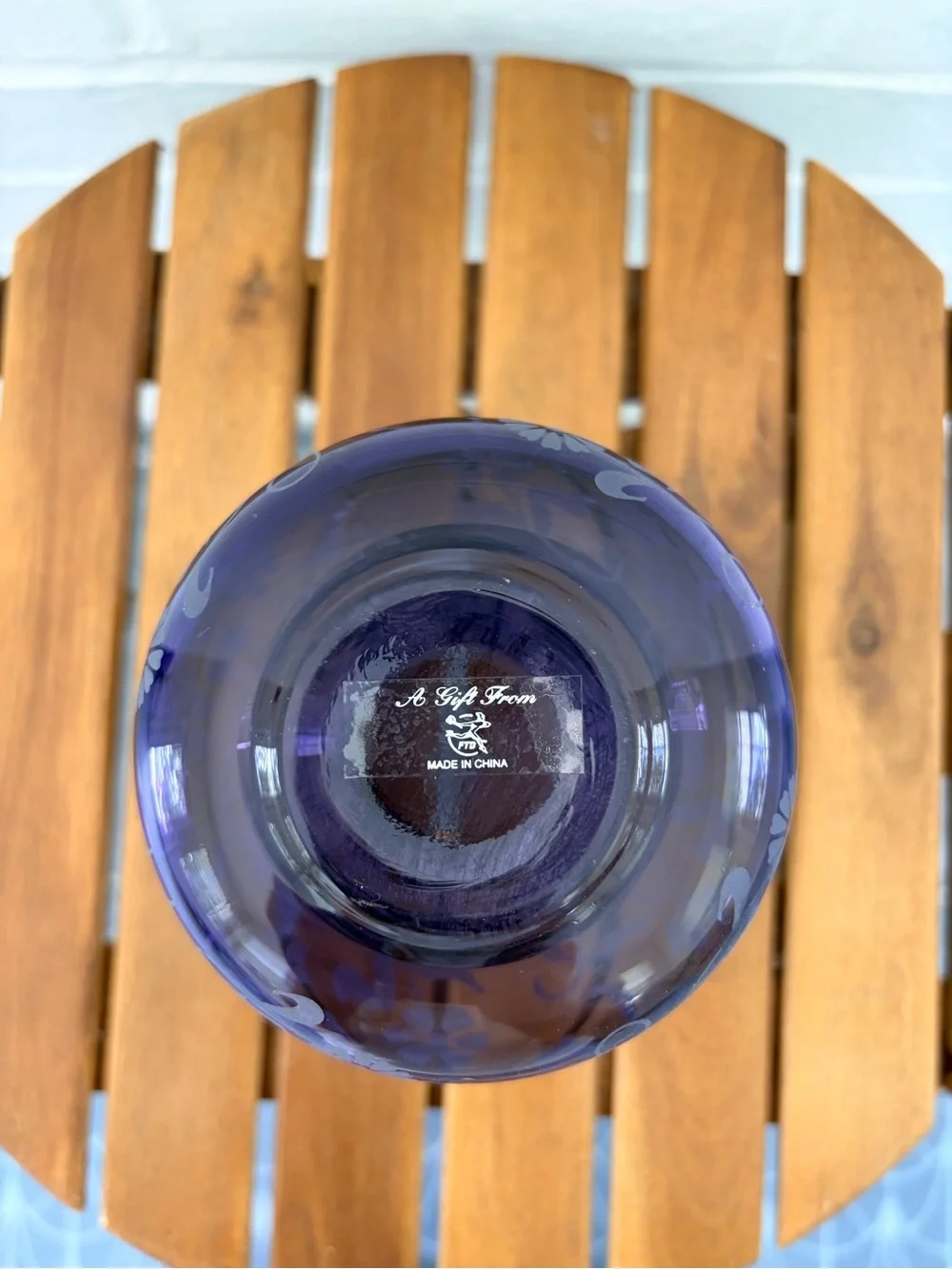 Purple Floral Glass Vase - Home Accents
